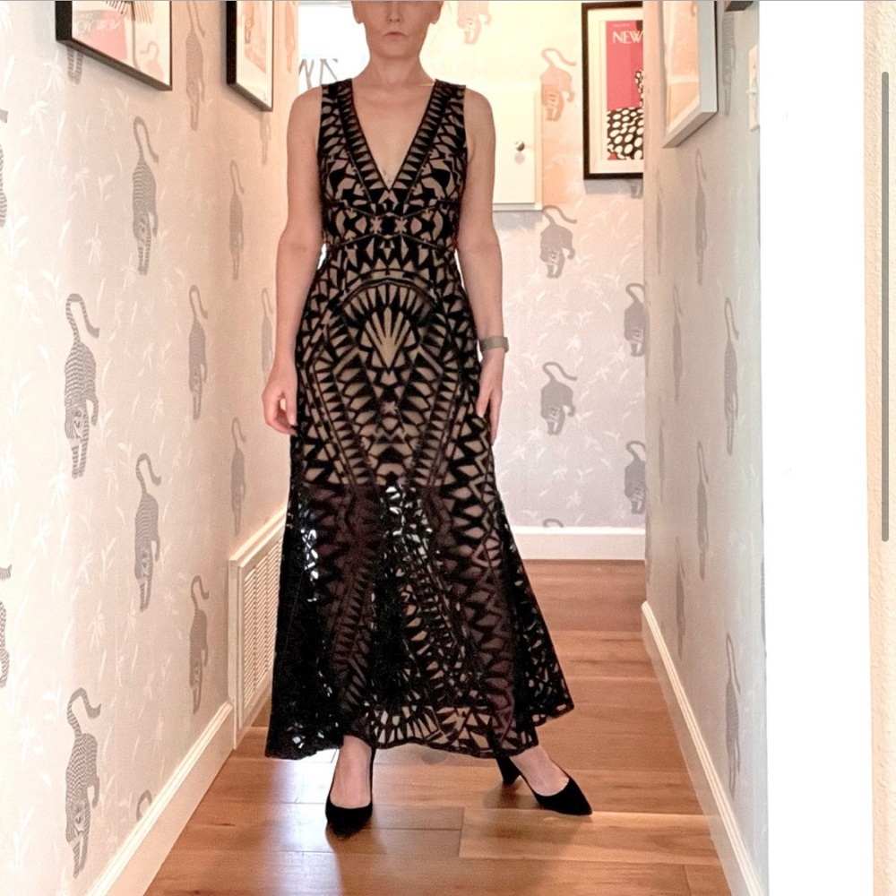 BCBG lace gown